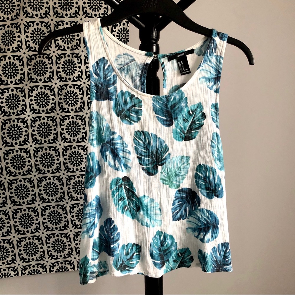 Tropical Print Chiffon Tank